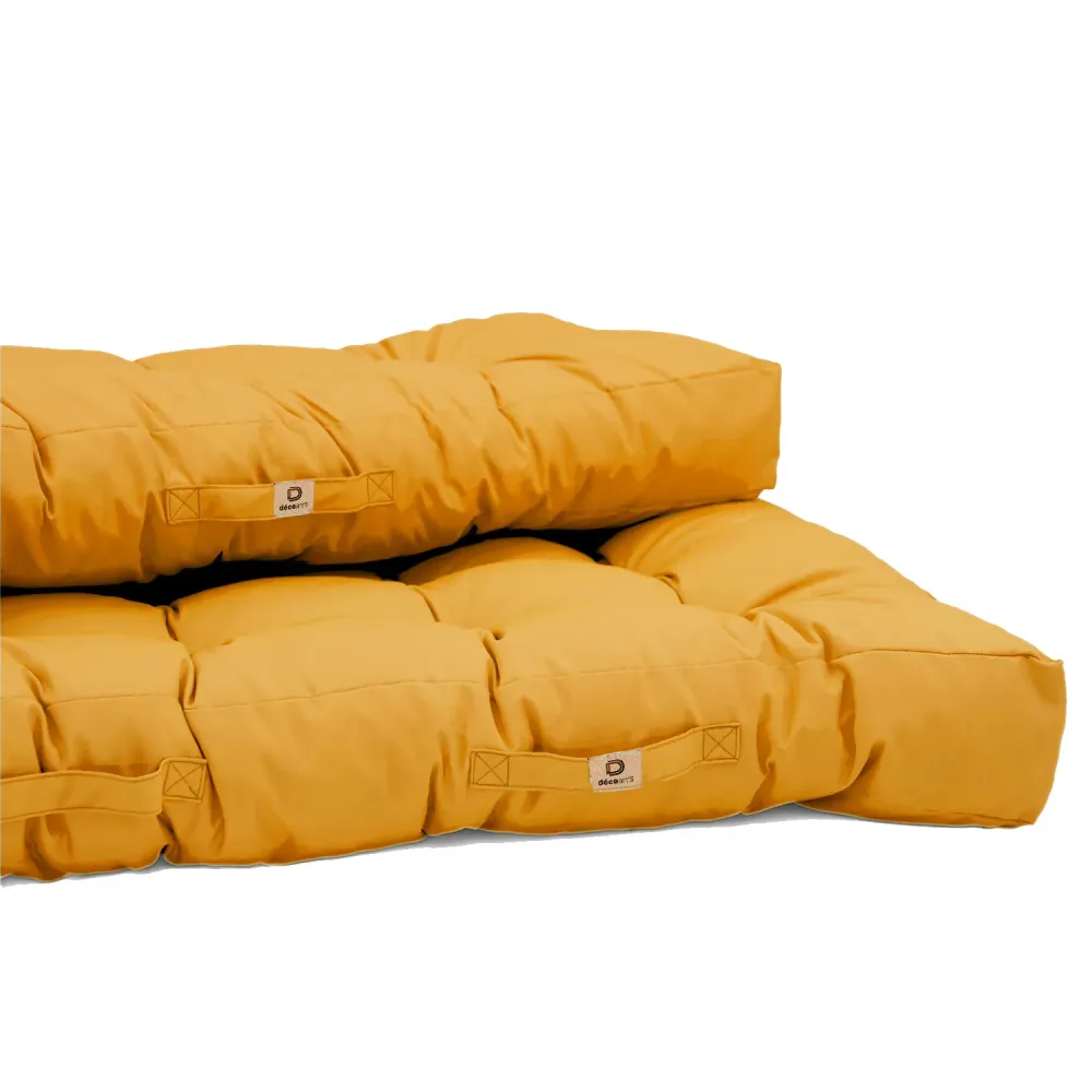 Set Cuscini Pallet 120x80 Giallo Miele - Impermeabile & Spesso 15cm