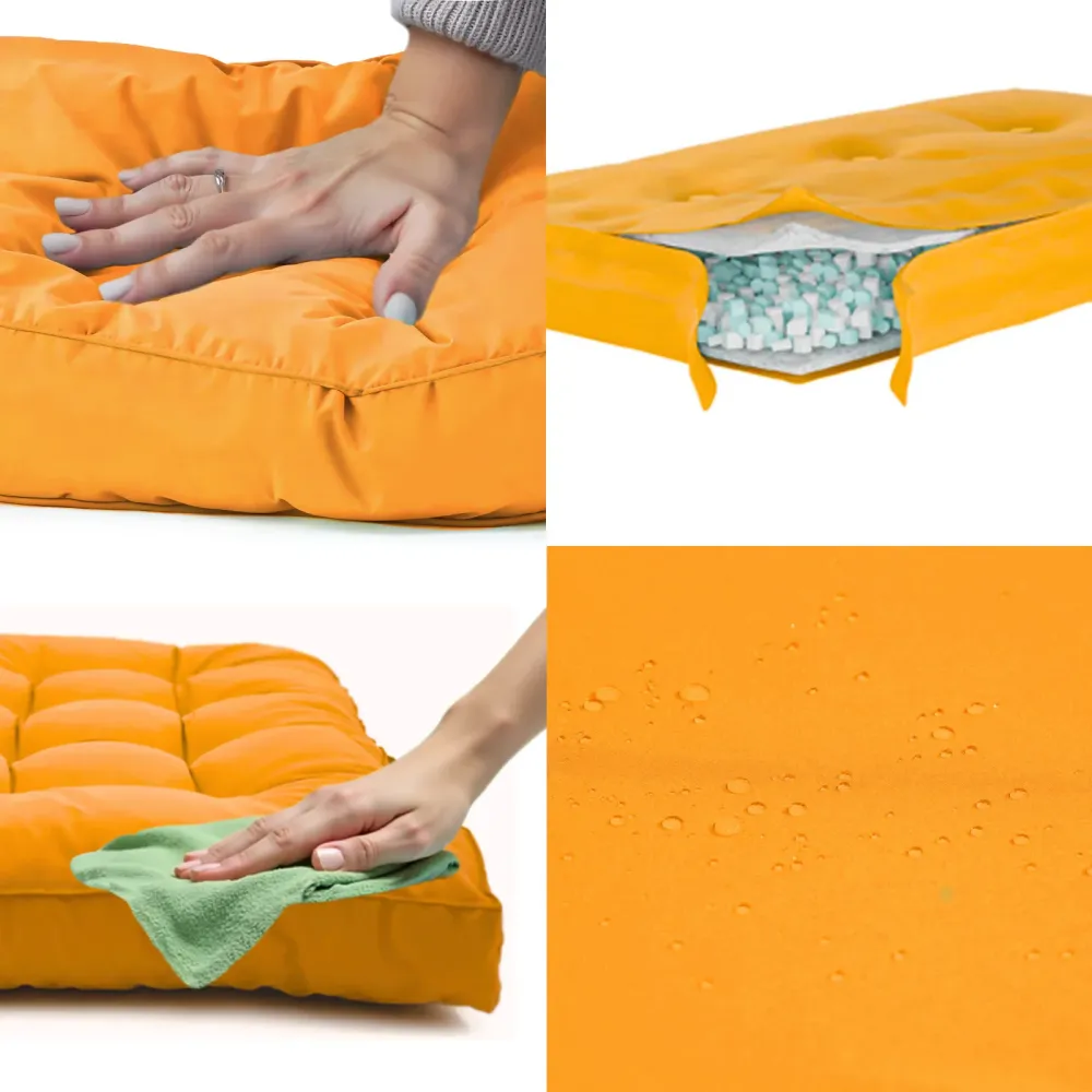 Set Cuscini Pallet 120x80 Giallo Miele - Impermeabile & Spesso 15cm