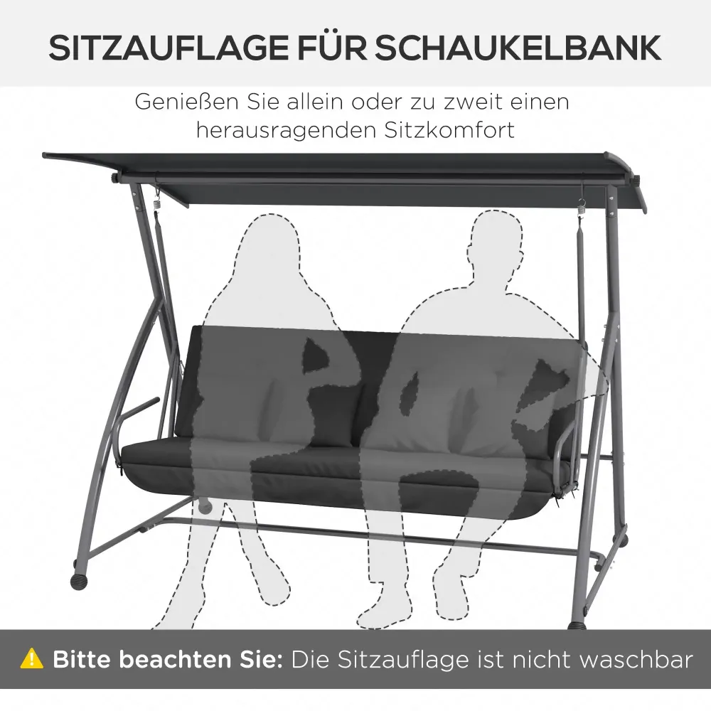 Set cuscini per sedia dondolo Hollywood 170 cm cuscino grigio scuro