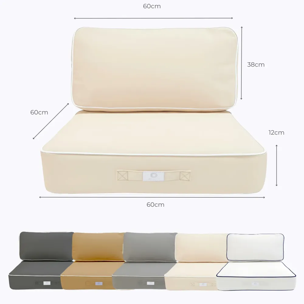 Set Cuscini Premium 60x60 Giallo Beurre - Spesso 12cm & Finitura con Profilo
