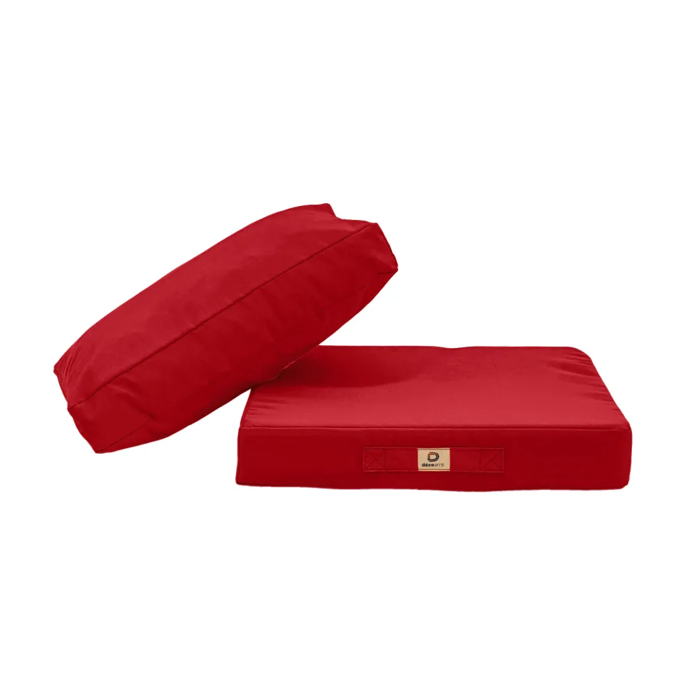 Set Cuscini Salotto da Giardino 50x50 Rosso - Sfoderabile & Anti-UV (Seduta + Schienale)