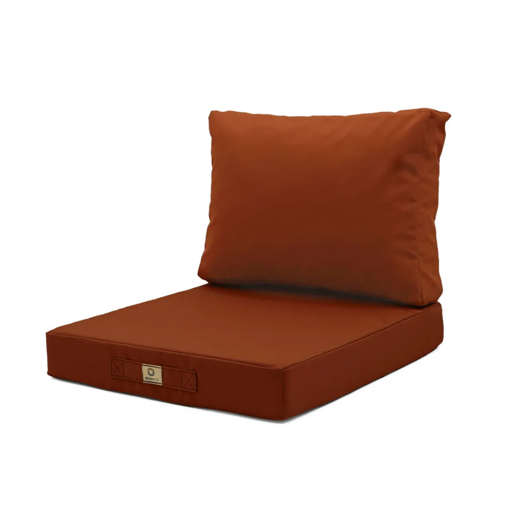 Set Cuscini Salotto da Giardino 60x70 Terracotta - Sfoderabile & Anti-UV (Seduta + Schienale)