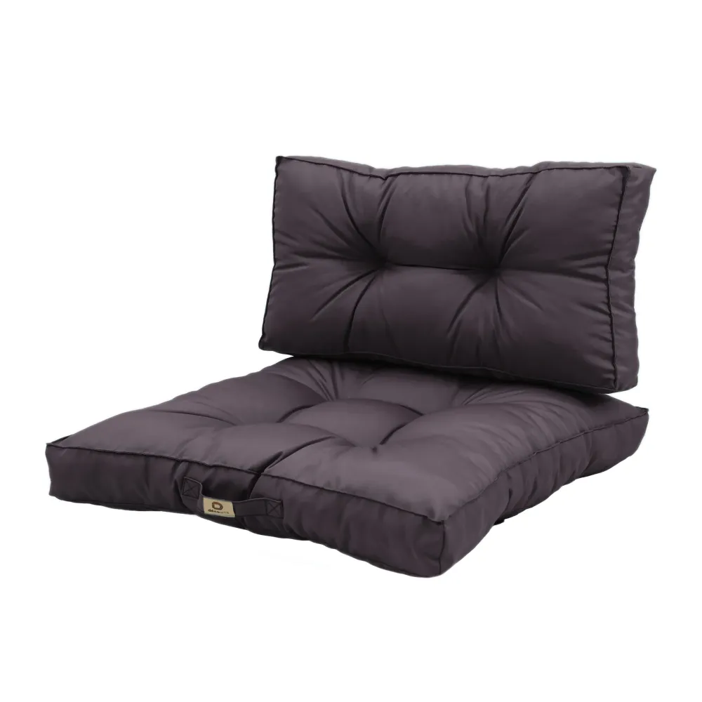 Set Cuscini Trapuntati 60x60 Grigio Carbone - Spesso 15cm & Morbido (Seduta + Schienale)