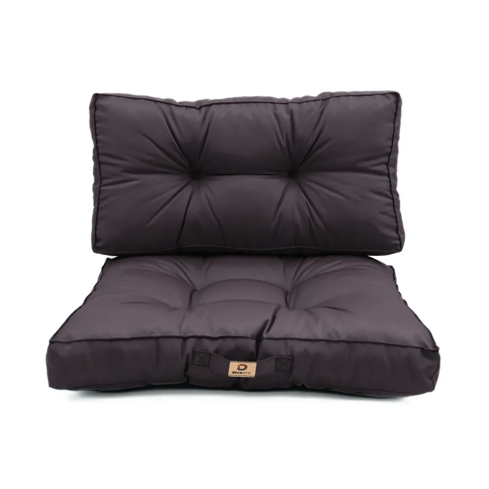 Set Cuscini Trapuntati 60x60 Grigio Carbone - Spesso 15cm & Morbido (Seduta + Schienale)