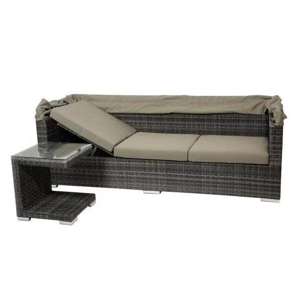 Set funzionale salotto gruppo di sedute isola salotto MANACOR 16 pezzi, alluminio + vimini grigio