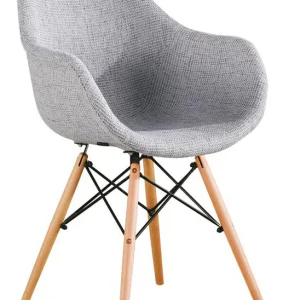 Set da 2 Poltrona da ufficio salotto o da studio tessuto grigio e struttura legno e metallo