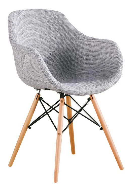 Set da 2 Poltrona da ufficio salotto o da studio tessuto grigio e struttura legno e metallo