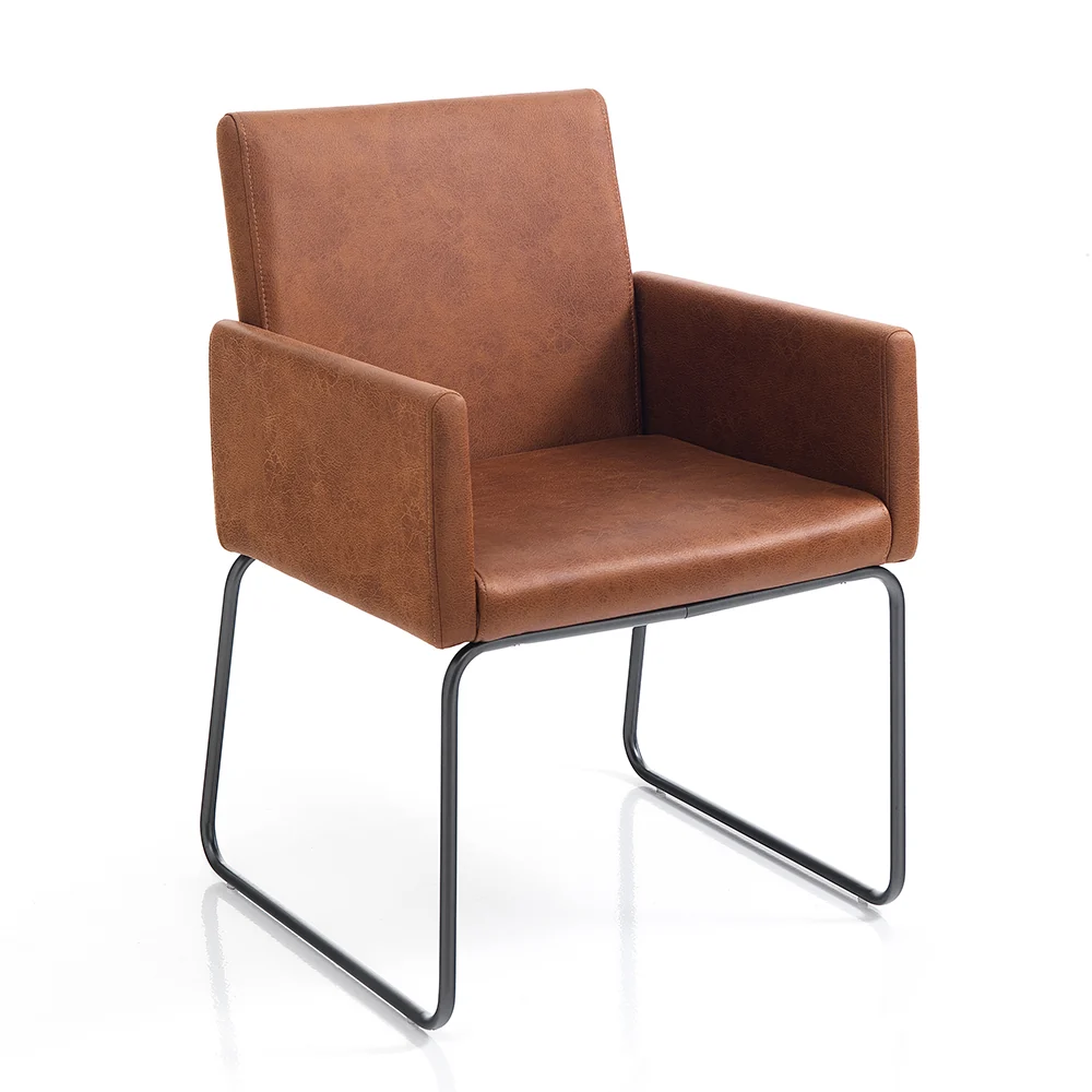 Set da 2 poltroncina moderna similpelle effetto invecchiato cm 55x60x80h