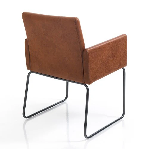 Set da 2 poltroncina moderna similpelle effetto invecchiato cm 55x60x80h