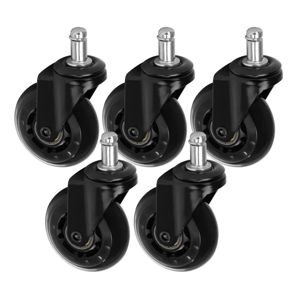Set di 5 ruote nere per sgabello Roll Speed da premere