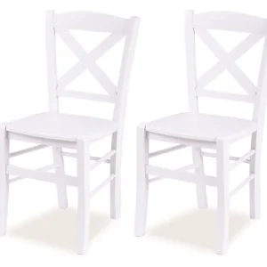 Set 2 Sedia 45x45x89 cm Borgogna bianco