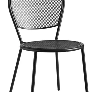 Set da 2 Sedia classica con schienale tondo struttura acciaio cm 42x48x90h