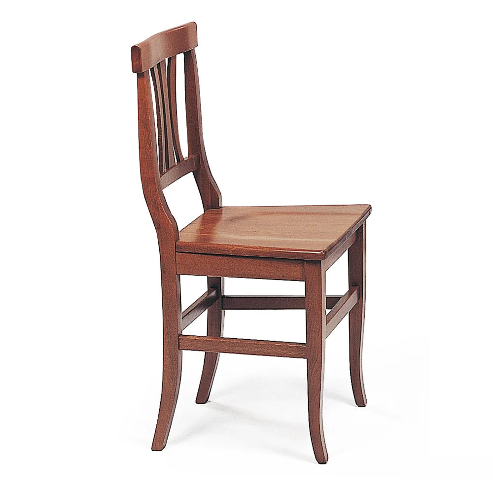Set da 2 sedia classica seduta legno massello colore noce scuro cm 43x44x92h