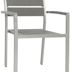 Set da 2 Sedia con braccioli contract da esterno alluminio e composito cm 46x47x87h