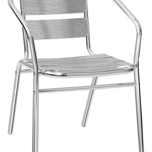 Set da 2 Sedia con braccioli poltroncina da esterno alluminio cm 44x42x72h