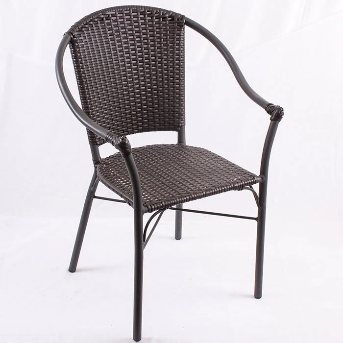 Set da 2 sedia con braccioli polyrattan colore marrone cm 60x53x87h