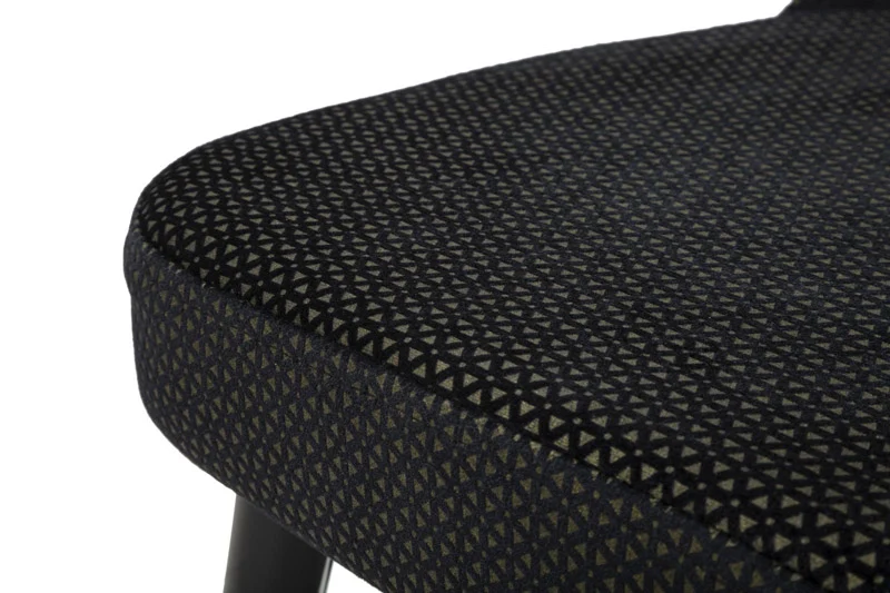 Set da 2 Sedia con schienale alto moderna tessuto fantasia colore nero cm 40x65x99h