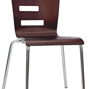 Set da 2 Sedia contract da bar cucina soggiorno legno scuro e acciaio