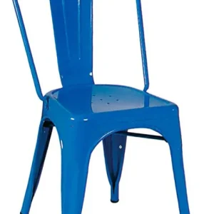 Set da 2 Sedia di design da esterno impilabile metallo verniciato blu