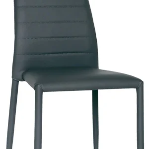 Set da 2 Sedia design moderno ecopelle grigio antracite