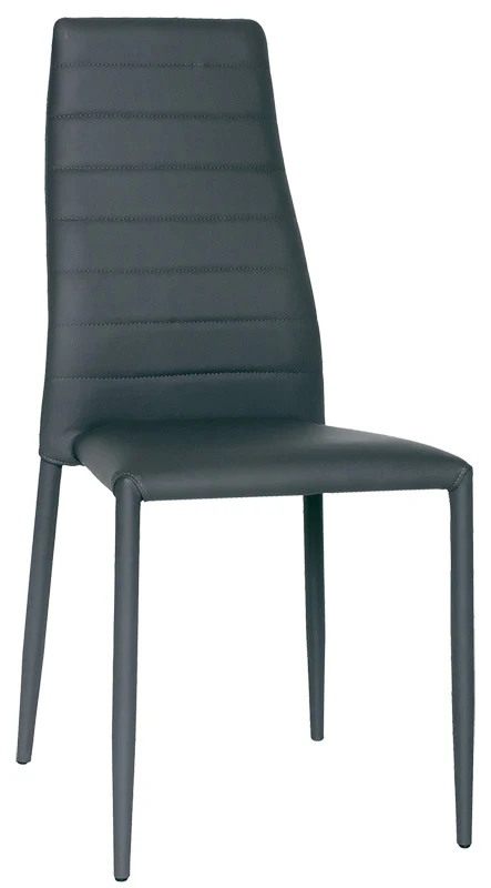 Set da 2 Sedia design moderno ecopelle grigio antracite