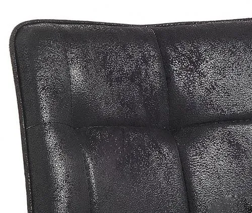 Set da 2 sedia design scocca tessuto nero effetto invecchiato gambe metallo cm 52x59x83h