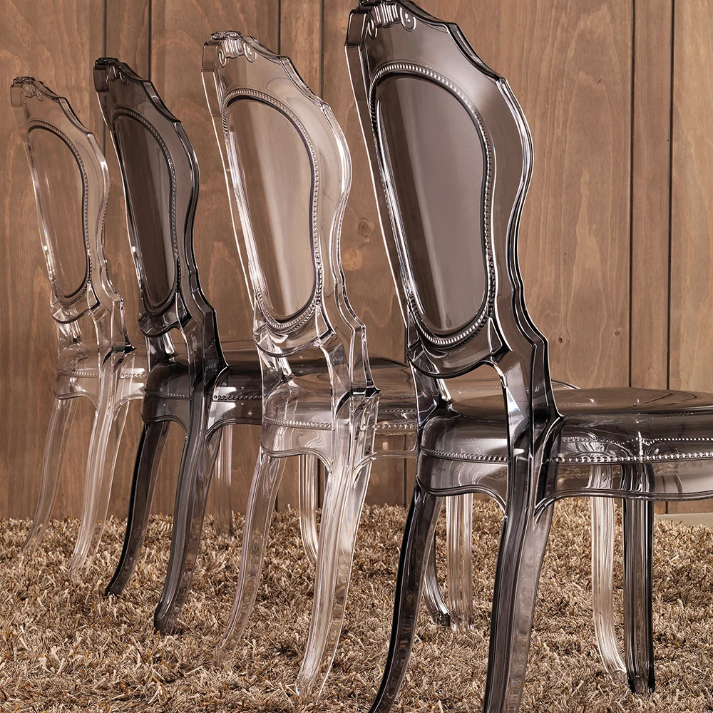 Set da 2 Sedia elegante moderna policarbonato trasparente