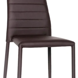 Set da 2 Sedia impilabile ecopelle marrone da salotto o cucina