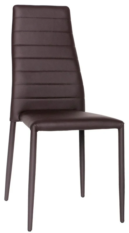 Set da 2 Sedia impilabile ecopelle marrone da salotto o cucina