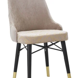 Set da 2 Sedia living con gambe legno nero seduta velluto cm 50x54x93h