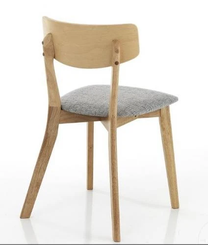 Set da 2 Sedia living legno massello rovere e tessuto cm 44x47x80h