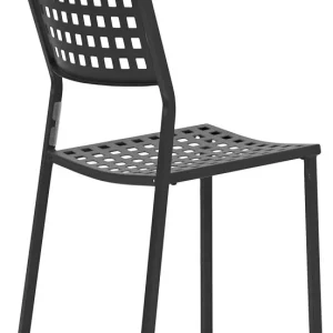 Set da 2 Sedia metallo da esterno o interno design moderno colore antracite cm 39x39x83h
