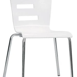 Set da 2 Sedia moderna da ristorante bianca con scocca legno multistrato