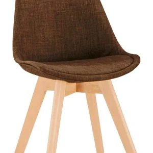 Set da 2 Sedia moderna da scrivania o da ufficio con struttura legno e tessuto marrone