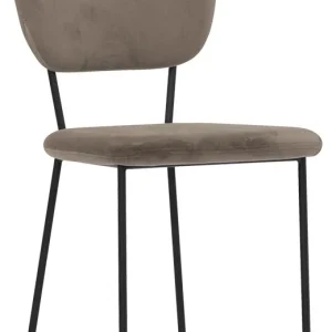 Set da 2 Sedia moderna struttura metallo imbottita e rivestita velluto cm 44x44x84h