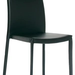 Set da 2 Sedia moderna da ufficio o sala da pranzo ecopelle colore nero