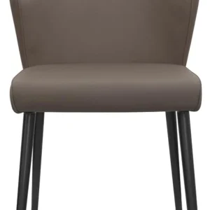 Set da 2 Sedia poltroncina imbottita rivestita ecopelle marrone cm 44x44x81h