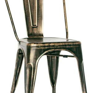 Set da 2 Sedia retrò metallo effetto legno anticato da esterno o giardino