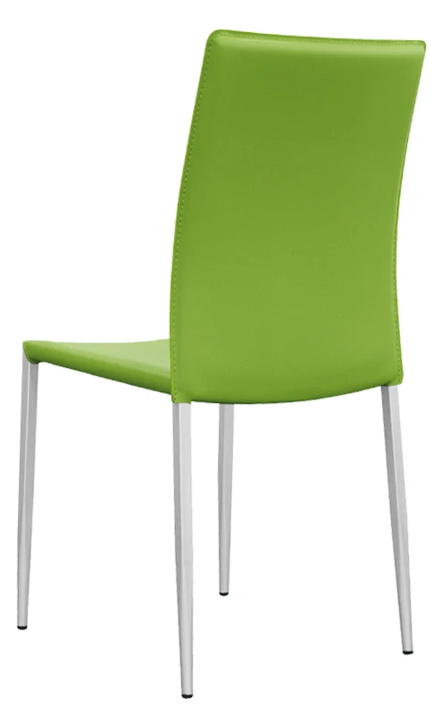 Set da 2 Sedia di tendenza imbottita ecopelle verde e struttura acciaio per arredamento moderno