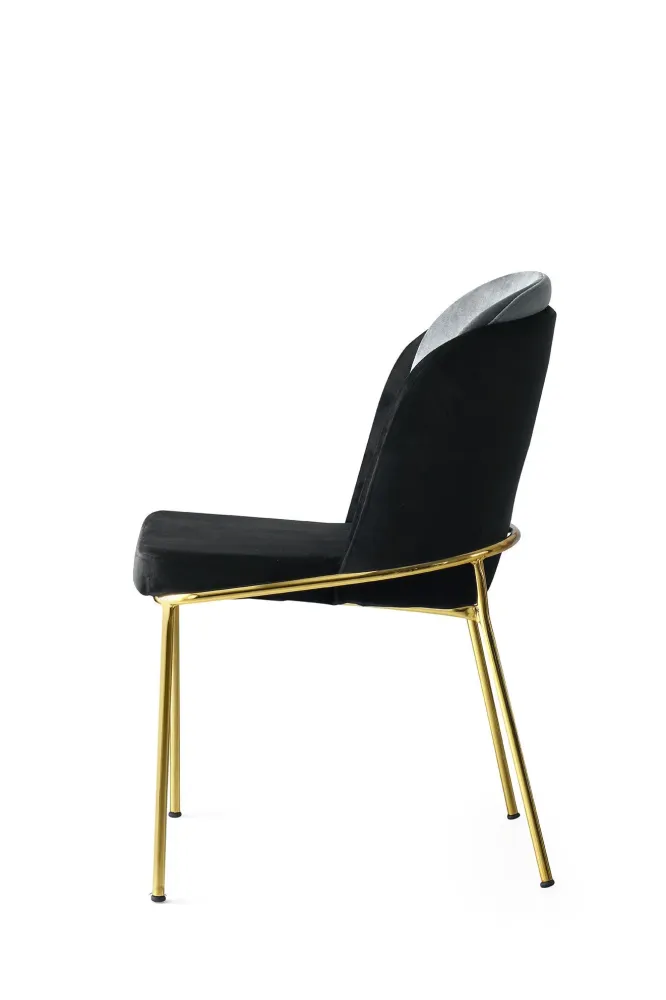 Set da 4 Sedia velluto soggiorno gambe metallo dorato cm 54x55x86h