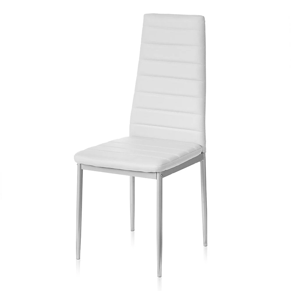 Set 6 Sedie 41x41x96 cm Similpelle da Interno Bianche