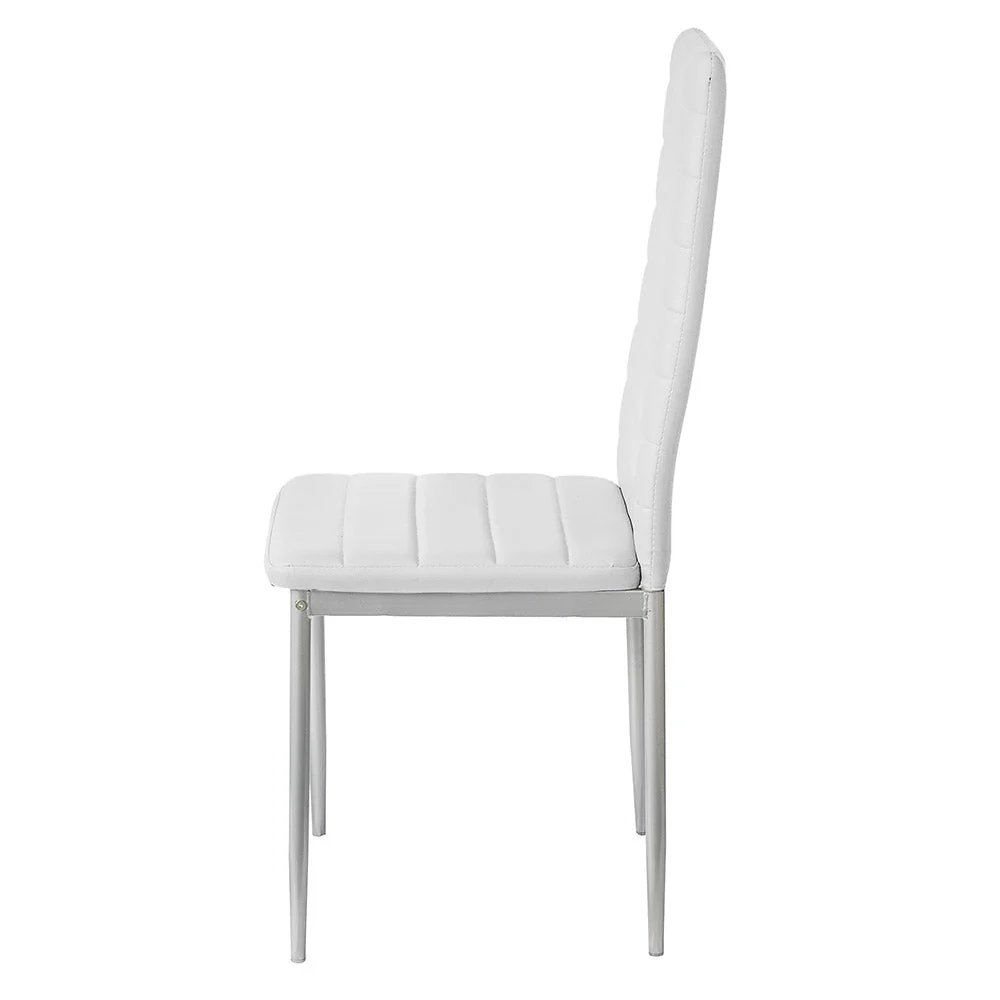 Set 4 Sedie 41x41x96 cm Similpelle da Interno Bianche
