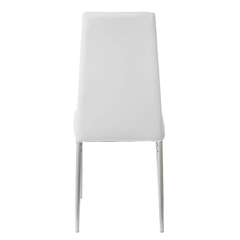 Set 4 Sedie 41x41x96 cm Similpelle da Interno Bianche