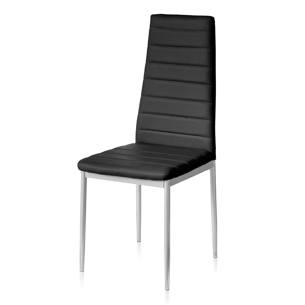 Set 4 Sedie 41x41x96 cm Similpelle da Interno Nere