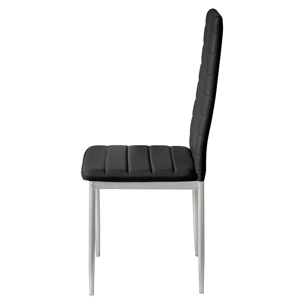Set 4 Sedie 41x41x96 cm Similpelle da Interno Nere