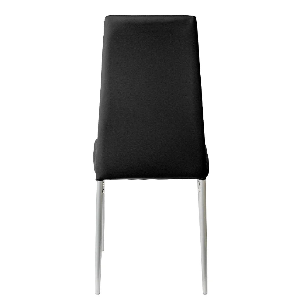 Set 4 Sedie 41x41x96 cm Similpelle da Interno Nere