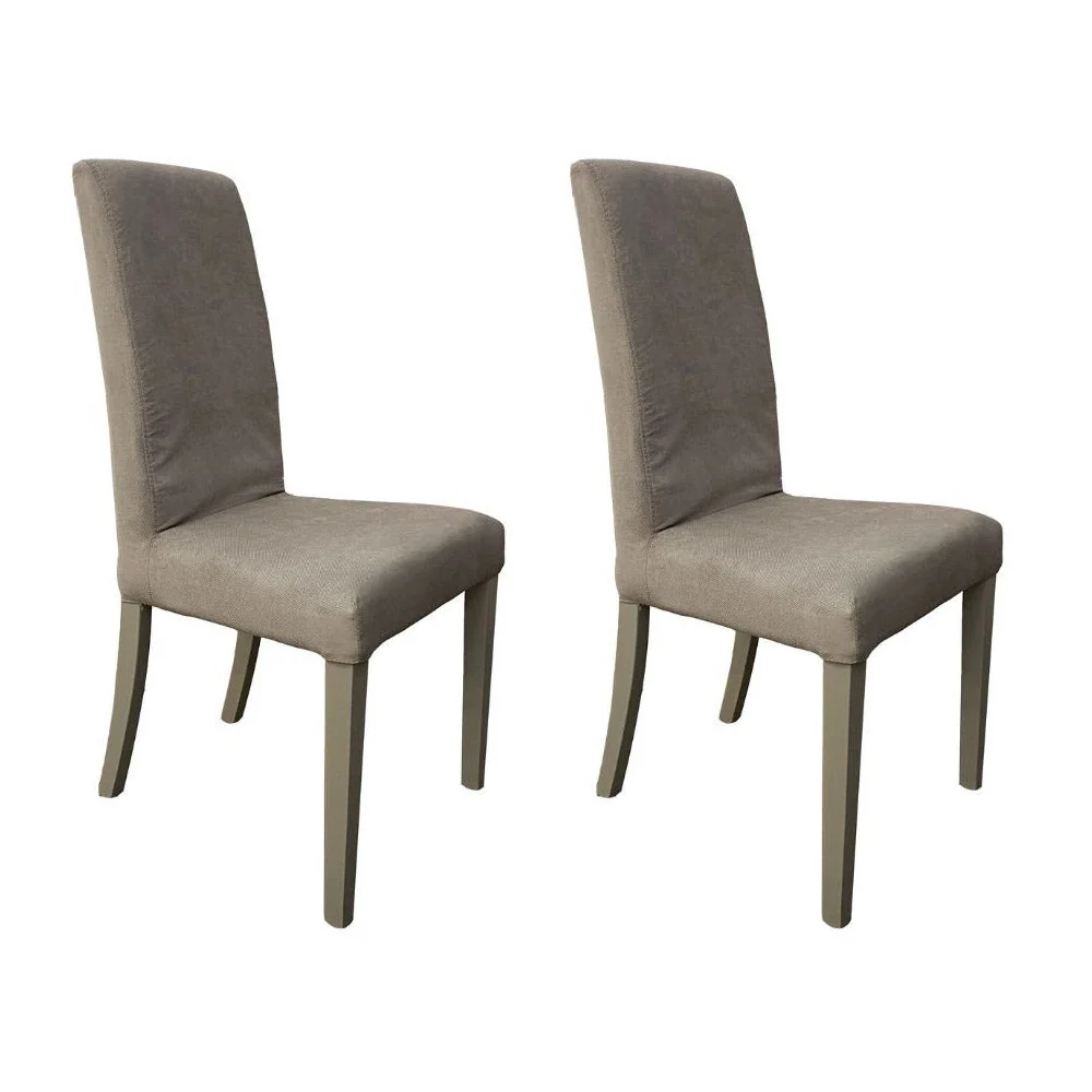 Set 2 Sedie 45x53x100 cm Edi Savoy 91 tessuto sfoderabile grigio chiaro