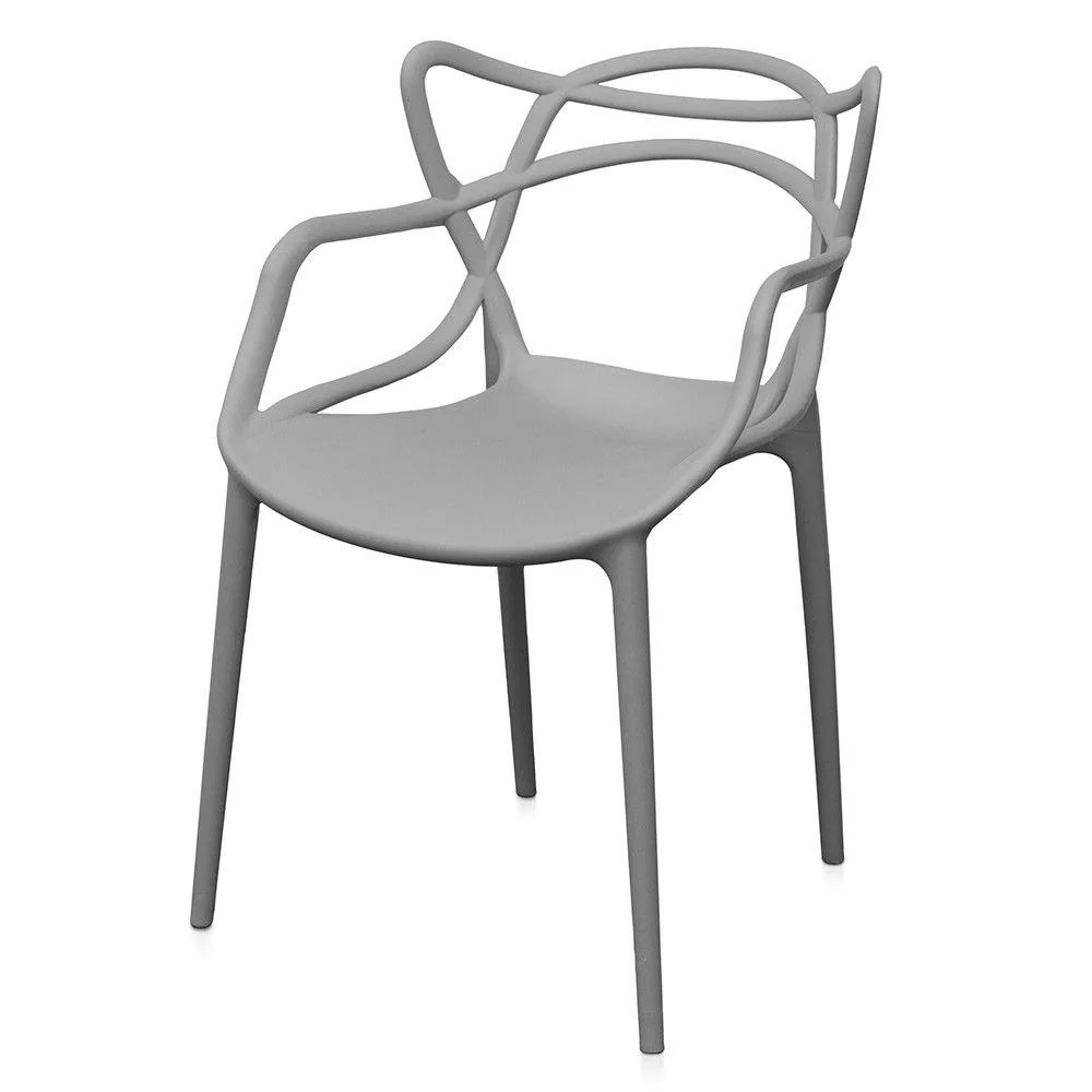 Set 4 Sedie 55x54x82 cm Polipropilene Sveva Grigie