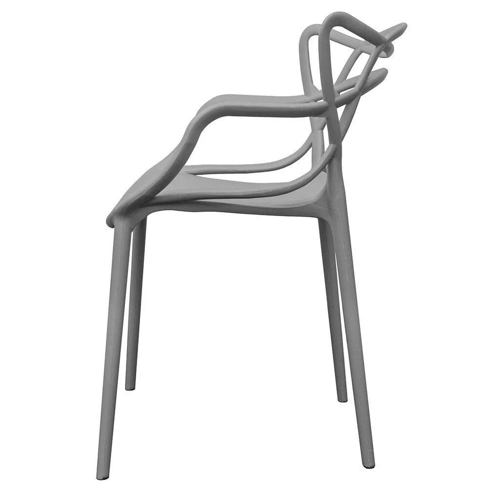Set 4 Sedie 55x54x82 cm Polipropilene Sveva Grigie