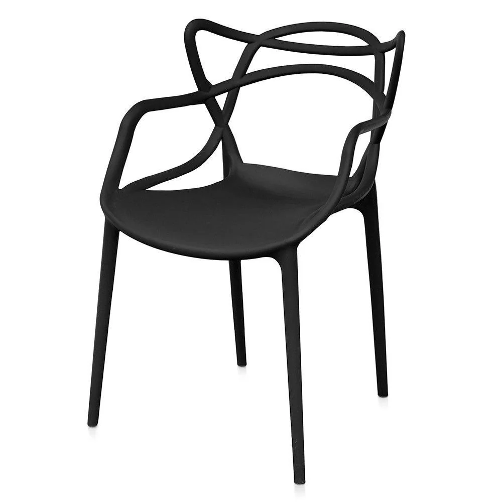 Set 4 Sedie 55x54x82 cm Polipropilene Sveva Nere